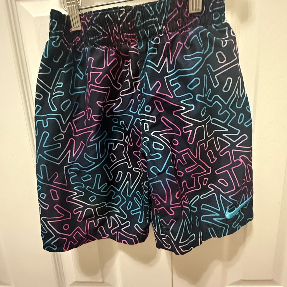 Nike Kids Swim Trunks - Black, Blue, and Pink